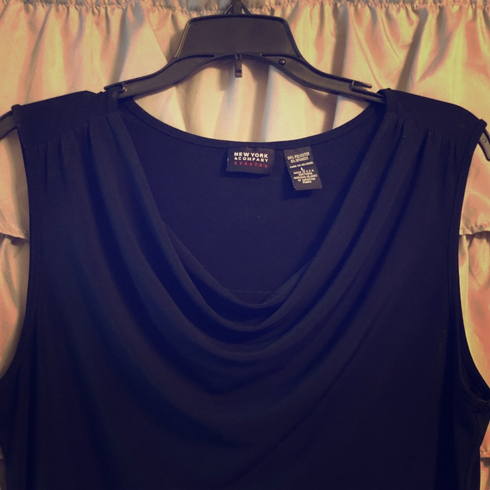 Black sleeveless blouse